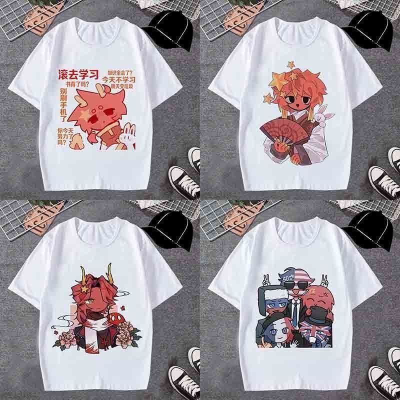 countryhumans周边短袖二次元ch国拟学生企划五常夏季衣服中性风