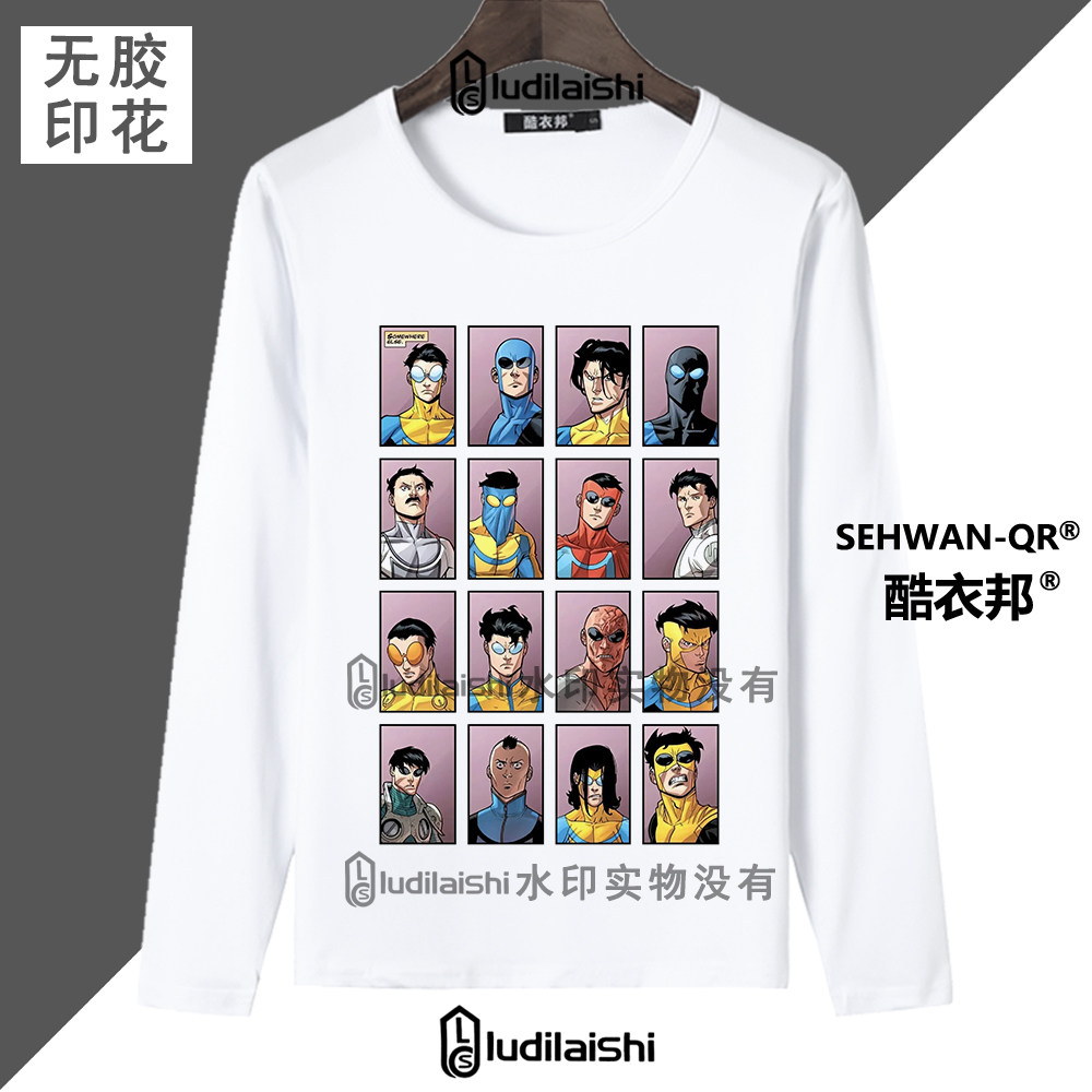 无敌少侠马克全形态绘画表情包头像男女圆领长袖T恤上衣服春秋款,模玩/动漫/周边/娃圈三坑/桌游,动漫T恤/鞋帽/服装,淘宝优惠券,粉丝福利购,淘宝优惠卷