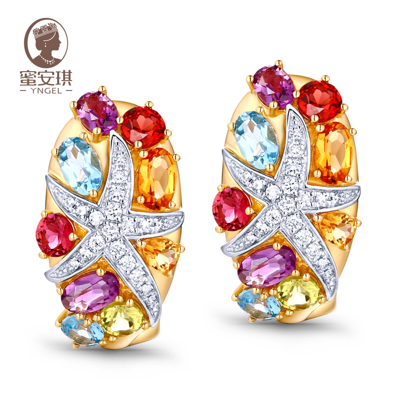 yngel蜜安琪彩虹碧玺黄晶橄榄石