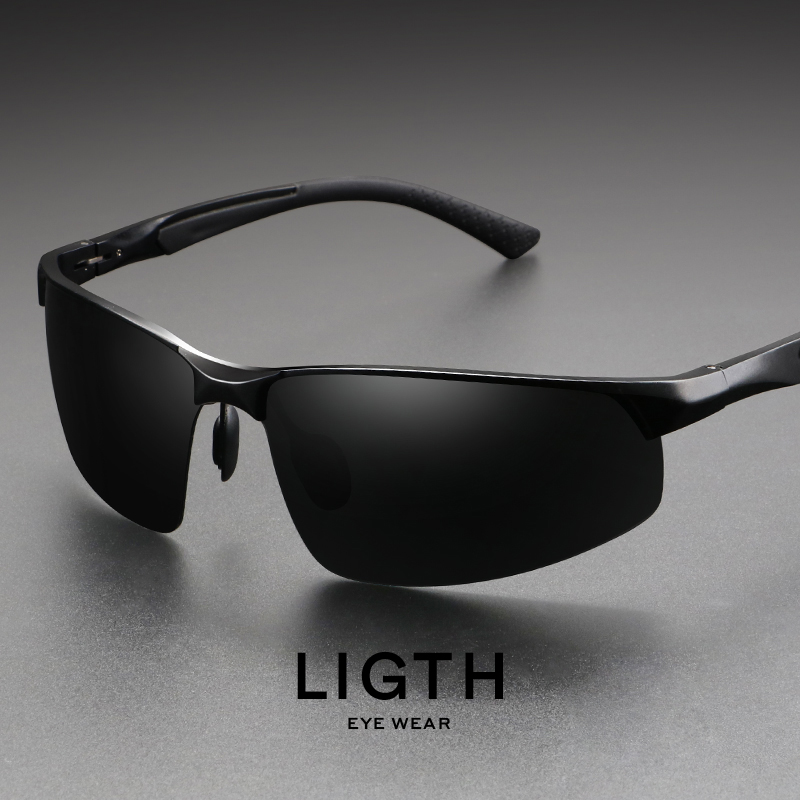 LIGTH墨镜男铝镁太阳镜偏光司机镜运动镜驾驶开车钓鱼潮遮阳眼睛