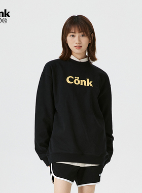 conklab基础logo字母印花长袖卫衣男秋季潮牌宽松休闲情侣圆领T恤