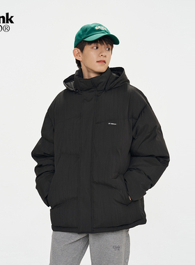 conklab可拆卸帽檐立领羽绒服男冬季国潮情侣保暖外套连帽面包服