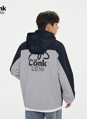conklab户外防风可可羊夹克男秋冬国潮休闲连帽冲锋衣情侣外套ins