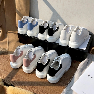 无标款~2025新款皮特麦昆小白鞋女真皮 松糕厚底百搭内增高情侣鞋