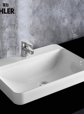 科勒台上盆方形K-2660 1 T陶瓷洗脸盆拂朗半嵌入式K-5373洗手盆