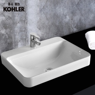 科勒台上盆方形K T陶瓷洗脸盆拂朗半嵌入式 5373洗手盆 2660