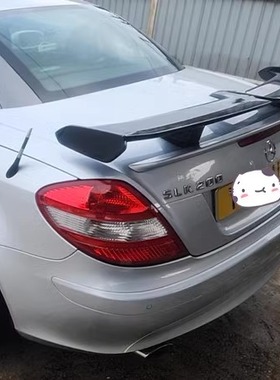 适用奔驰SLK级R172 R171 SLK350SLK300改装碳纤纹CLK款尾翼免打孔