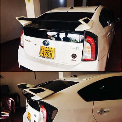 普锐斯尾翼免打孔ABS烤漆碳纤纹