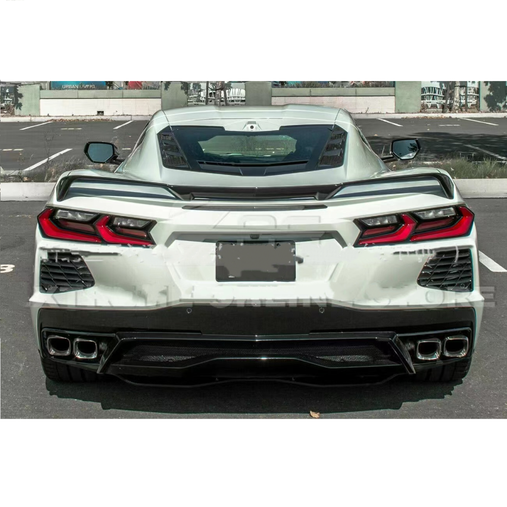 科尔维特尾翼ABS烤漆免打孔碳纤