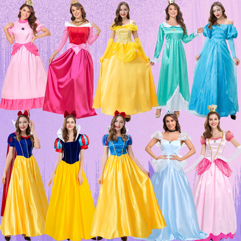成人白雪公主裙舞台演出迪士尼灰姑娘爱莎安娜万圣节cos年会服装