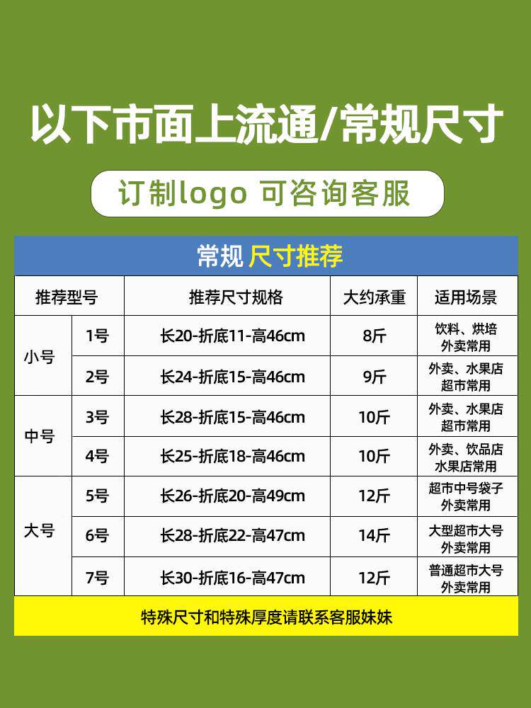 超市塑料袋定做印logo背心袋订制印刷水果食品外卖餐饮打包袋