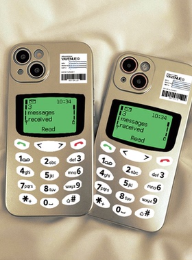 sonun 复古手机iPhone16手机壳适用苹果15pro max男女新款14mini卡通13电镀xs/xr情侣12高级7/8plus保护套se3