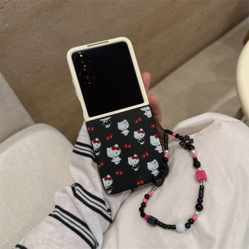 撞色黑裙凯蒂折叠屏手机壳