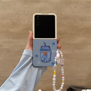 撞色蓝莓小熊适用小米mix2手机壳三星Zflip7华为Pocket折叠荣耀OPPO PuraX保护套5 FindN3摩托罗拉razr60新款