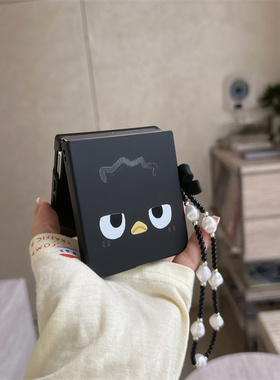 黑色小鸟表情适用小米mix2手机壳三星Zflip7华为Pocket折叠荣耀OPPO FindN3摩托罗拉razr60新款PuraX保护套5