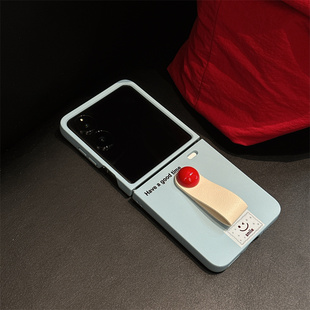 蓝红指环扣适用努比亚flip2手机壳nubia新款小折叠屏保护套flip全包镜头防摔二2代超薄的男女高级感外壳后盖