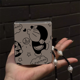 哆啦A梦适用小米mix2手机壳三星Zflip7华为Pocket折叠荣耀OPPO 电镀PuraX保护套5 FindN3摩托罗拉razr60新款