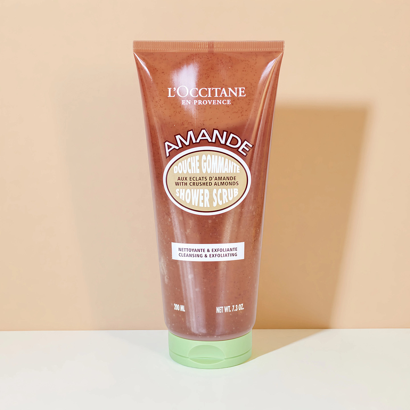 欧舒丹杏仁甜扁桃磨砂膏沐浴啫喱200ml清洁紧致去角质滋润沐浴露