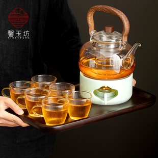 馨玉坊养生壶6杯暖茶炉套装高颜值花果茶壶蜡烛温茶炉餐厅美容院