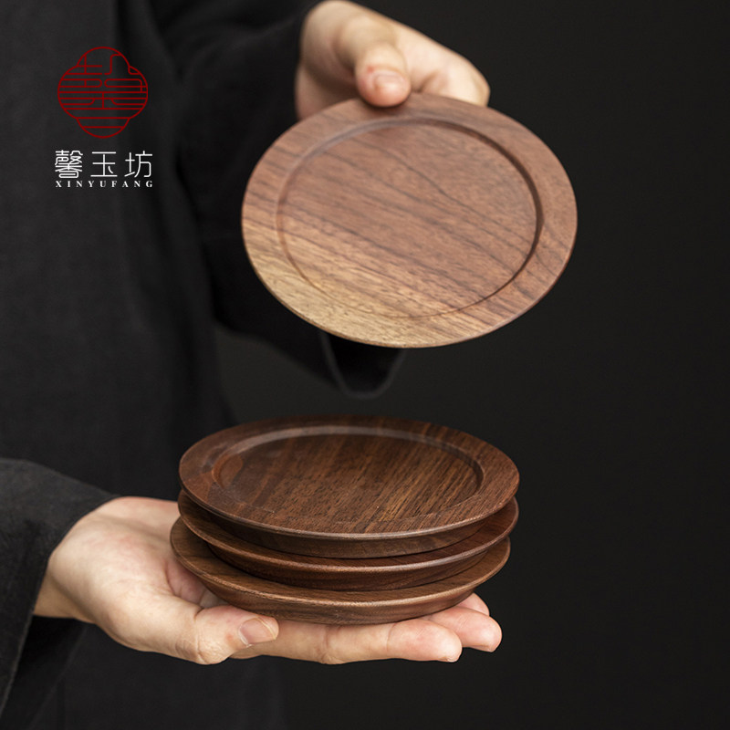 北美黑胡桃木杯垫大号实木咖啡杯垫茶壶垫壶承木质防烫茶托水杯托,餐饮具,茶道/零配,淘宝优惠券,粉丝福利购,淘宝优惠卷
