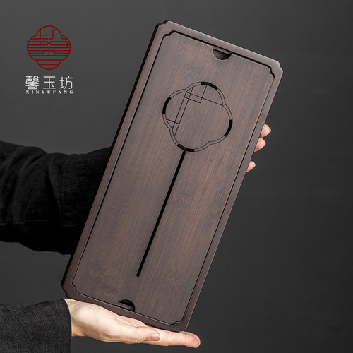 馨玉坊苏窗胡桃色竹制茶盘