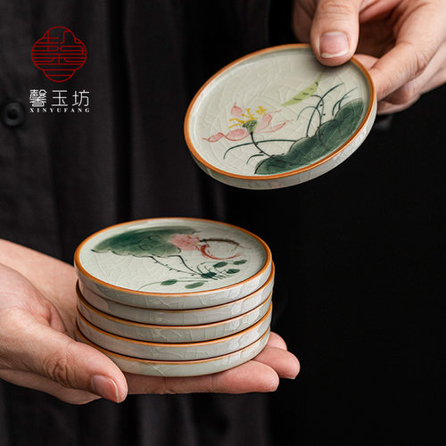 馨玉坊手绘圆形杯垫茶垫
