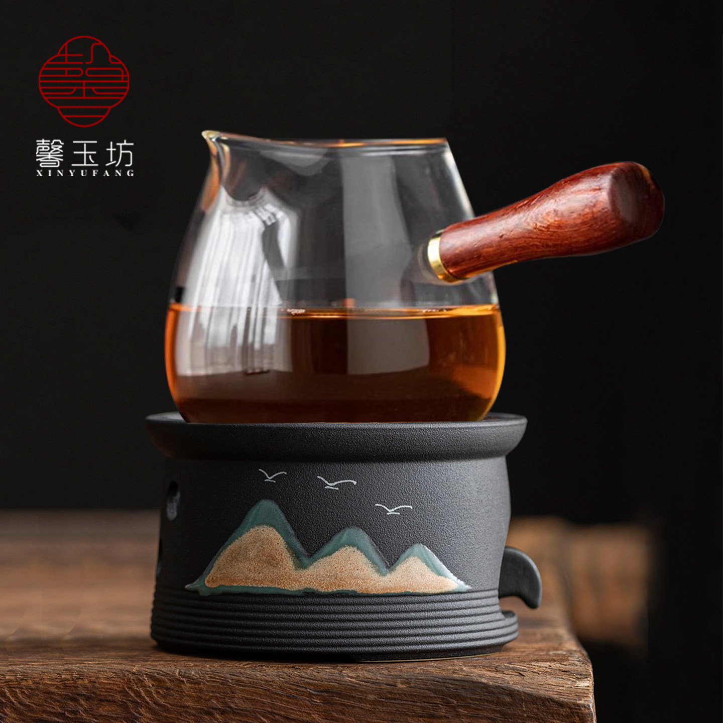 中式远山黑陶温茶炉家用茶水保温暖茶炉蜡烛小火炉围炉煮茶温茶器,餐饮具,煮茶炉,淘宝优惠券,粉丝福利购,淘宝优惠卷