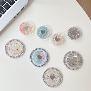 彩色小圆点气囊支架磁吸水钻粘贴伸缩指环高级感女款桌面支撑