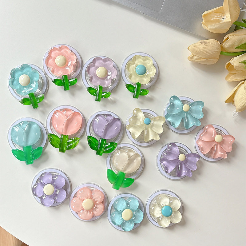 小清新花朵蝴蝶结手机气囊支架磁吸magsafe伸缩指环派对礼品网红