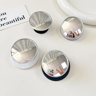 超广角镜子圆形支架气囊折叠支架伸缩指环补妆镜简约桌面看剧