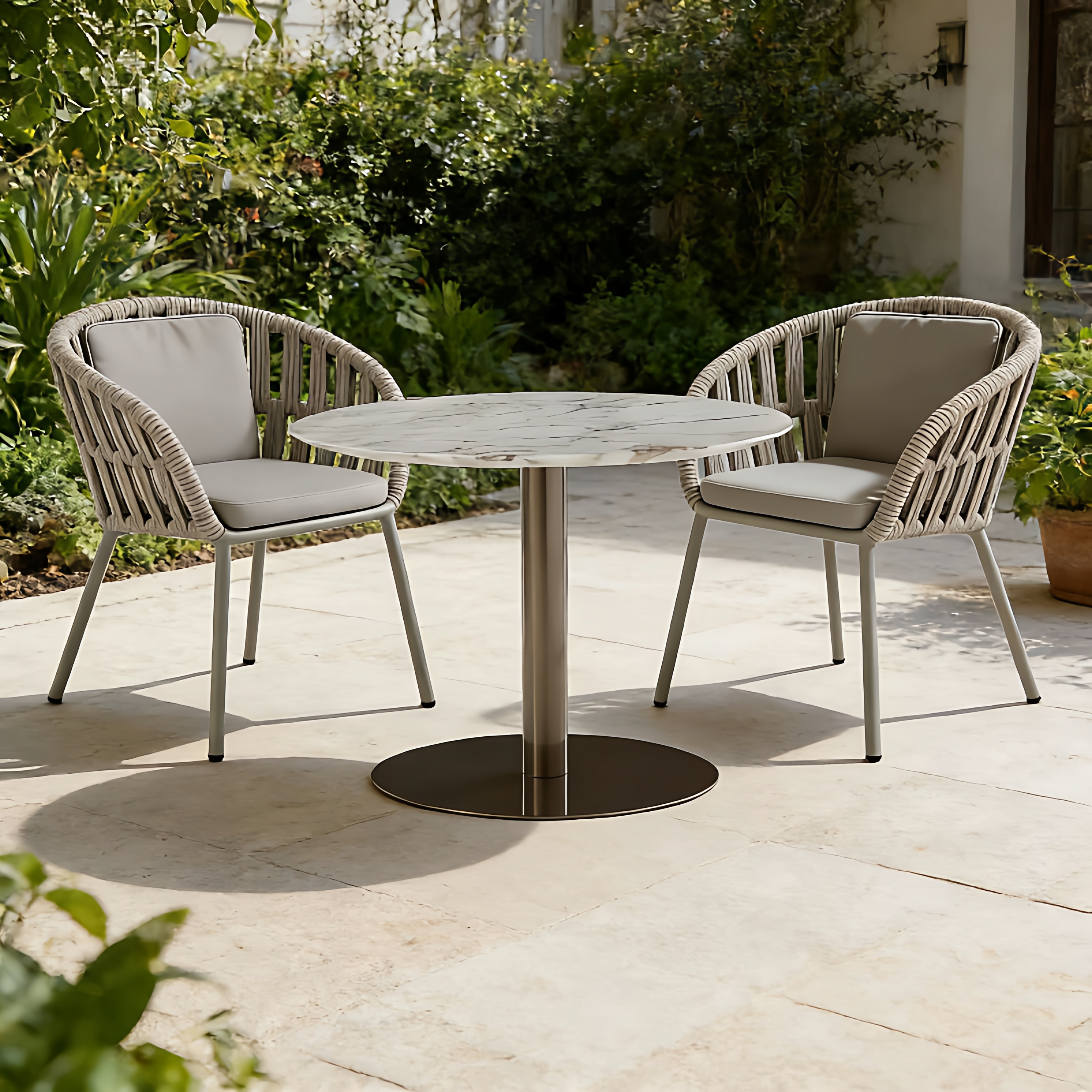 庭院桌椅防水防晒室外藤编阳台餐桌椅组合三件套组合休闲椅花园