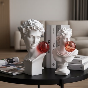 大卫头像石膏雕塑摆件北欧ins风小众设计师家居装饰品