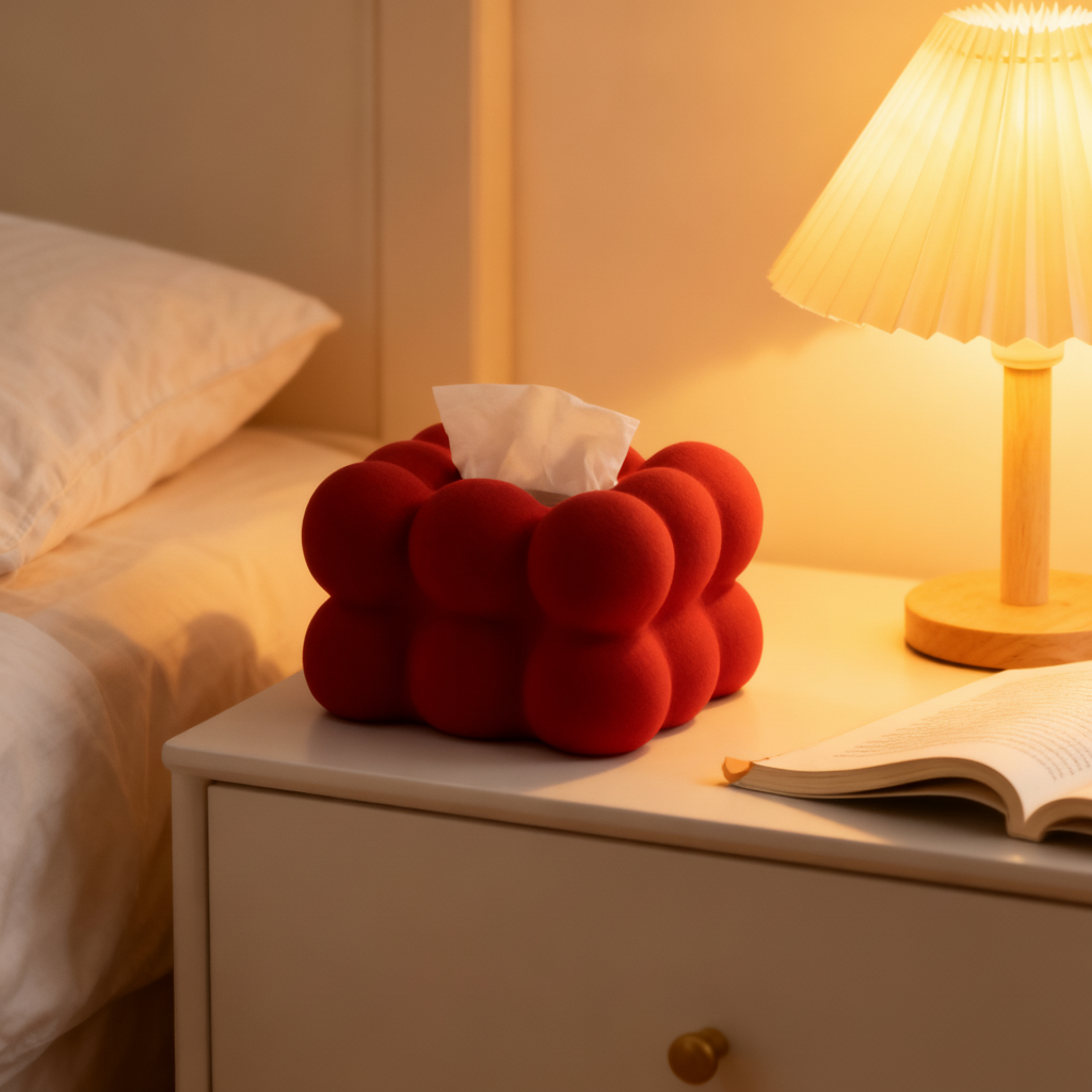 手工编织球球桌面摆件DIY创意红色装饰品家居工艺品