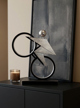 现代简约金属自行车造型装饰摆件