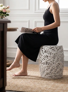 轻奢波西米亚手工镂空编织凳