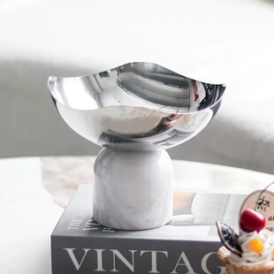 轻奢风不锈钢花瓶摆件客厅茶几装饰品现代简约家居饰品