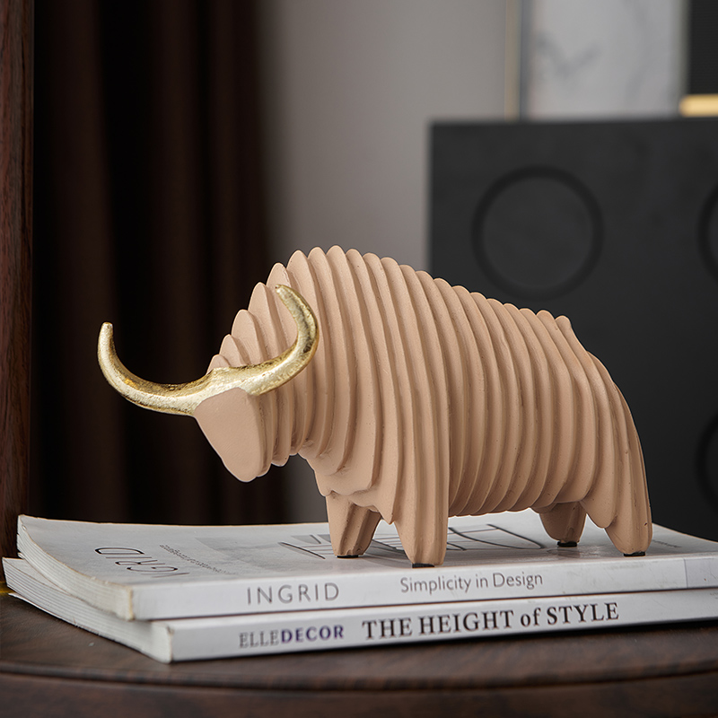 抽象牛摆件现代简约电视酒柜客厅办公室桌面家居装饰品高级感小众