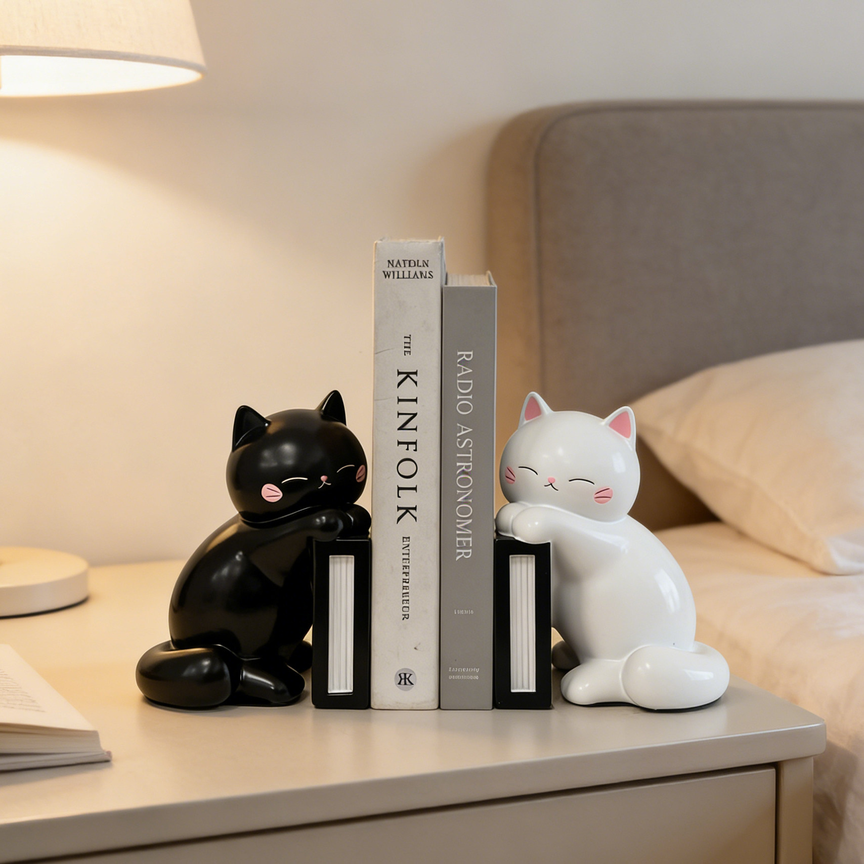 可爱猫咪书挡摆件黑白配色桌面装饰品创意家居工艺品,家居饰品,摆件礼盒/套组,淘宝优惠券,粉丝福利购,淘宝优惠卷