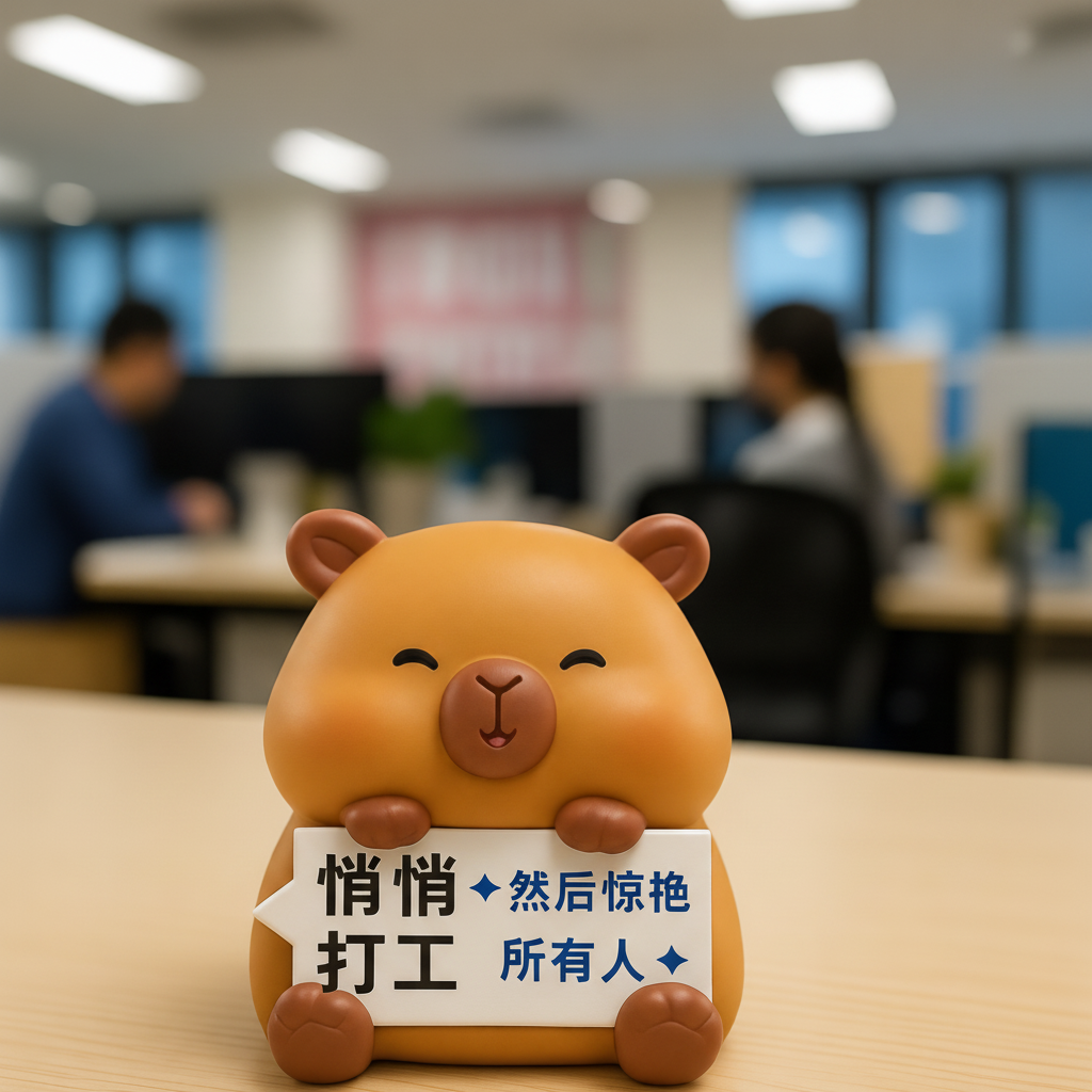 可爱小熊卡皮巴拉桌面摆件