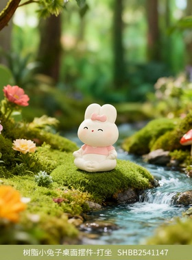 小兔子diy桌面摆件树脂萌趣手工