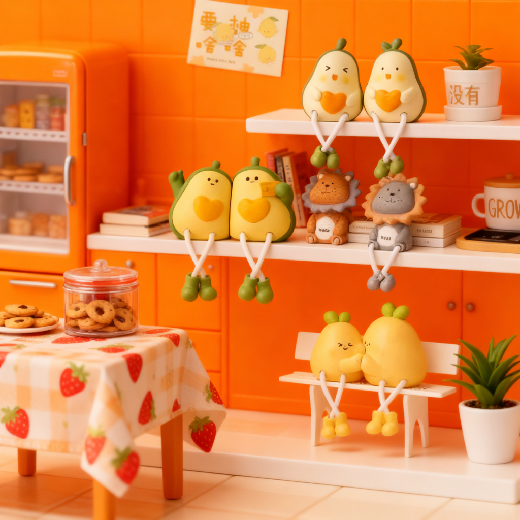 可爱卡通牛油果3D模型摆件