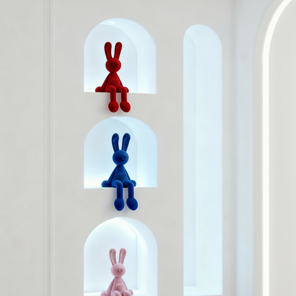 3D打印卡通兔子摆件彩色动物模型