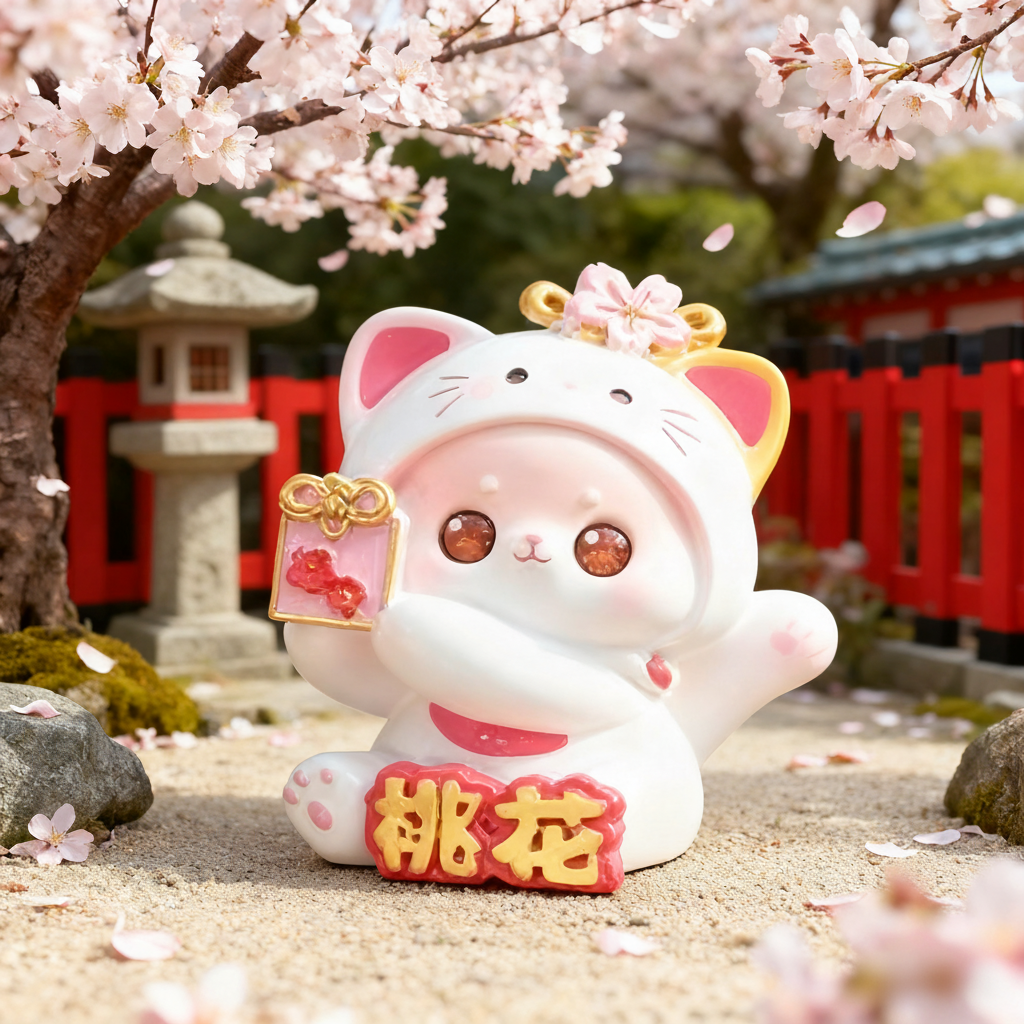 卡通招财猫3D模型摆件