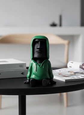 创意绿色连帽人物模型摆件3D打印树脂装饰品桌面工艺品