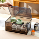 茶具收纳盒带盖防尘透明茶几桌面茶叶茶杯整理存放功夫茶壶置物架