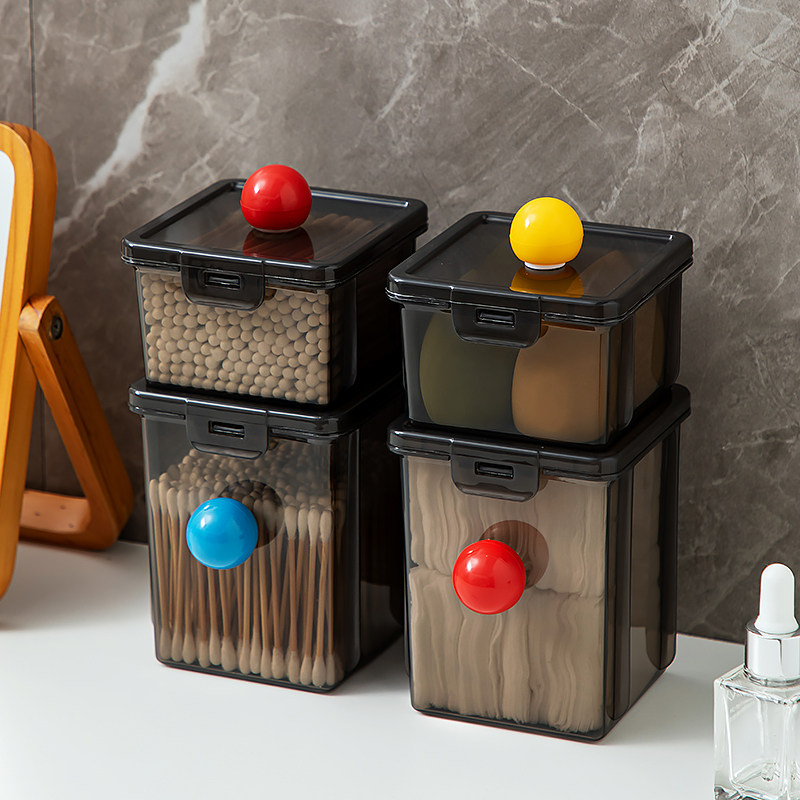 棉签盒卫生间化妆棉卸妆洗脸巾收纳透明发夹皮筋口红盒子首饰盒,收纳整理,桌面收纳盒,淘宝优惠券,粉丝福利购,淘宝优惠卷