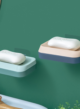 肥皂盒香皂盒浴室卫生间壁挂式双层沥水皂架大号免打孔浴室置物架