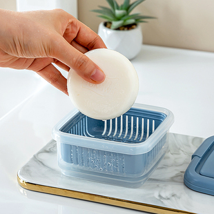 脂皂专用收纳盒旅行便携香皂肥皂圆形密封沥水带盖手工皂盒子