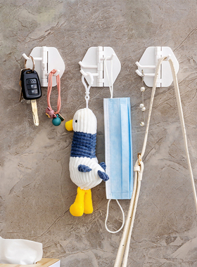 挂钩免打孔宿舍贴墙上承重无痕强力钥匙粘钩浴室厨房门后旋转挂架