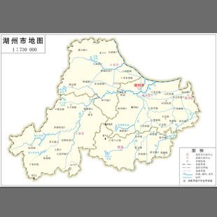 浙江省湖州市地图高清电子版大尺寸高清地图jpg素材设计文件